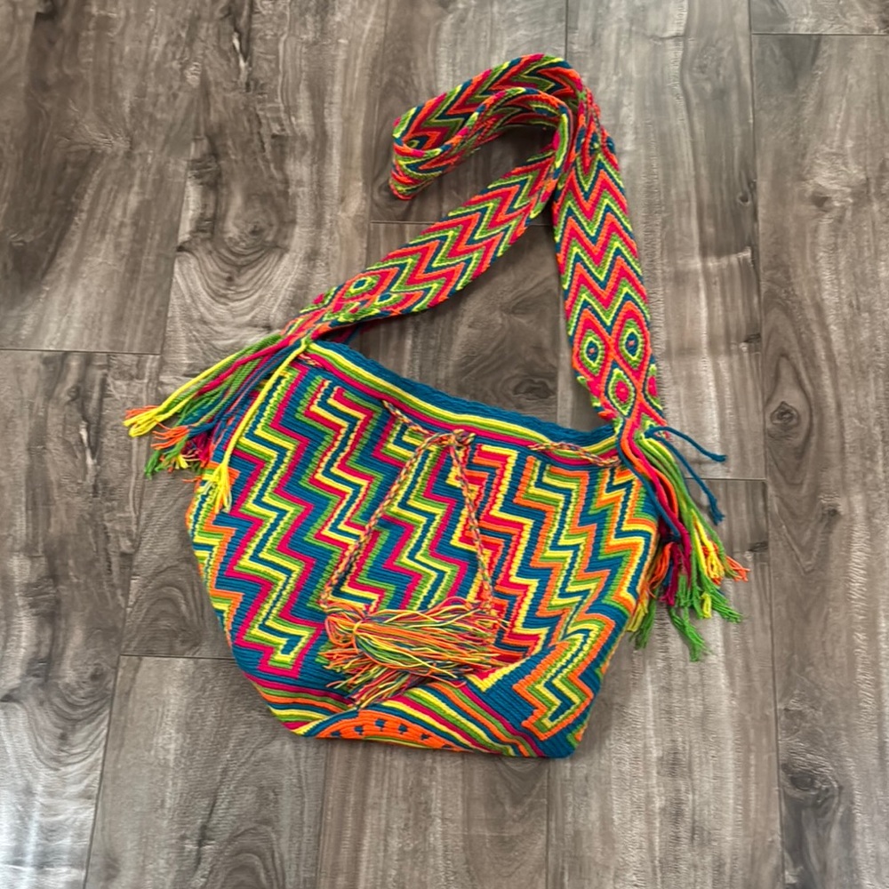 Colorful Woven Shoulder Bag